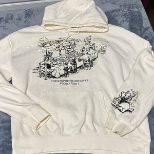 Disney Winnie the Pooh Cream Graphic Hoodie with Character Print